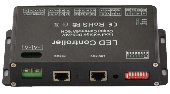 DMX RGB LED Controller - 6 Kanaals DMX RGB LED Controller - 6 Kanaals